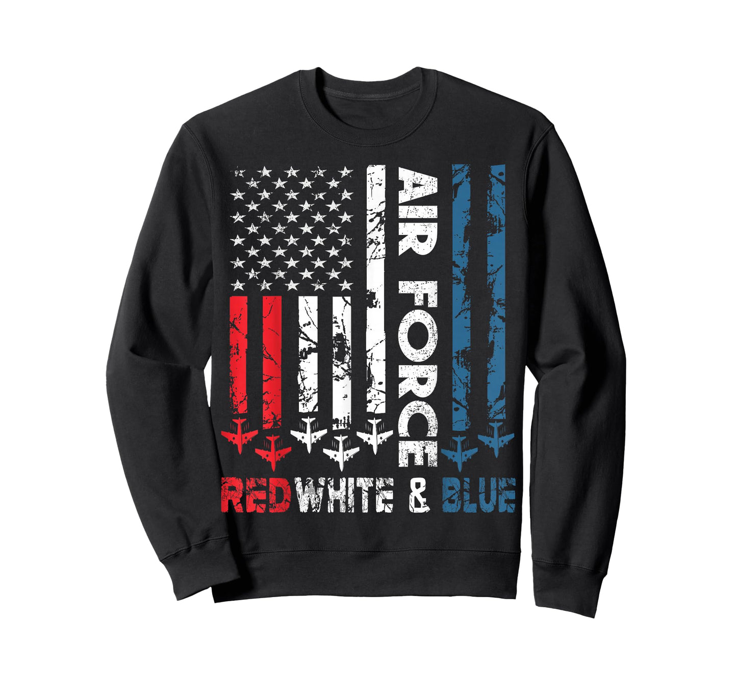 Air Force Red White and Blue 4th of July Vintage USA Flag T-Shirt