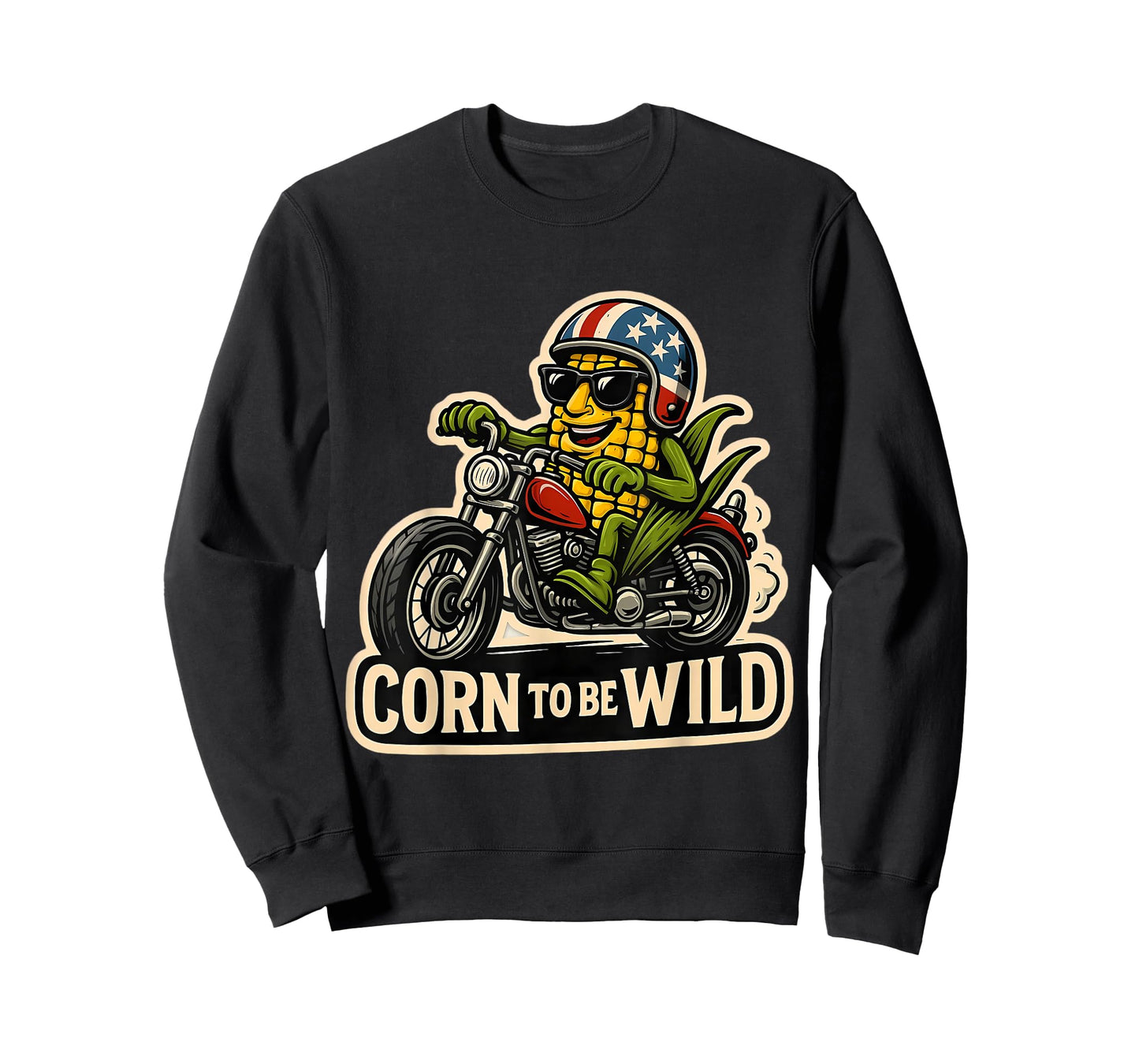 Corn to Be Wild Funny Corncob Pun Maize Farmer Biker Farming T-Shirt
