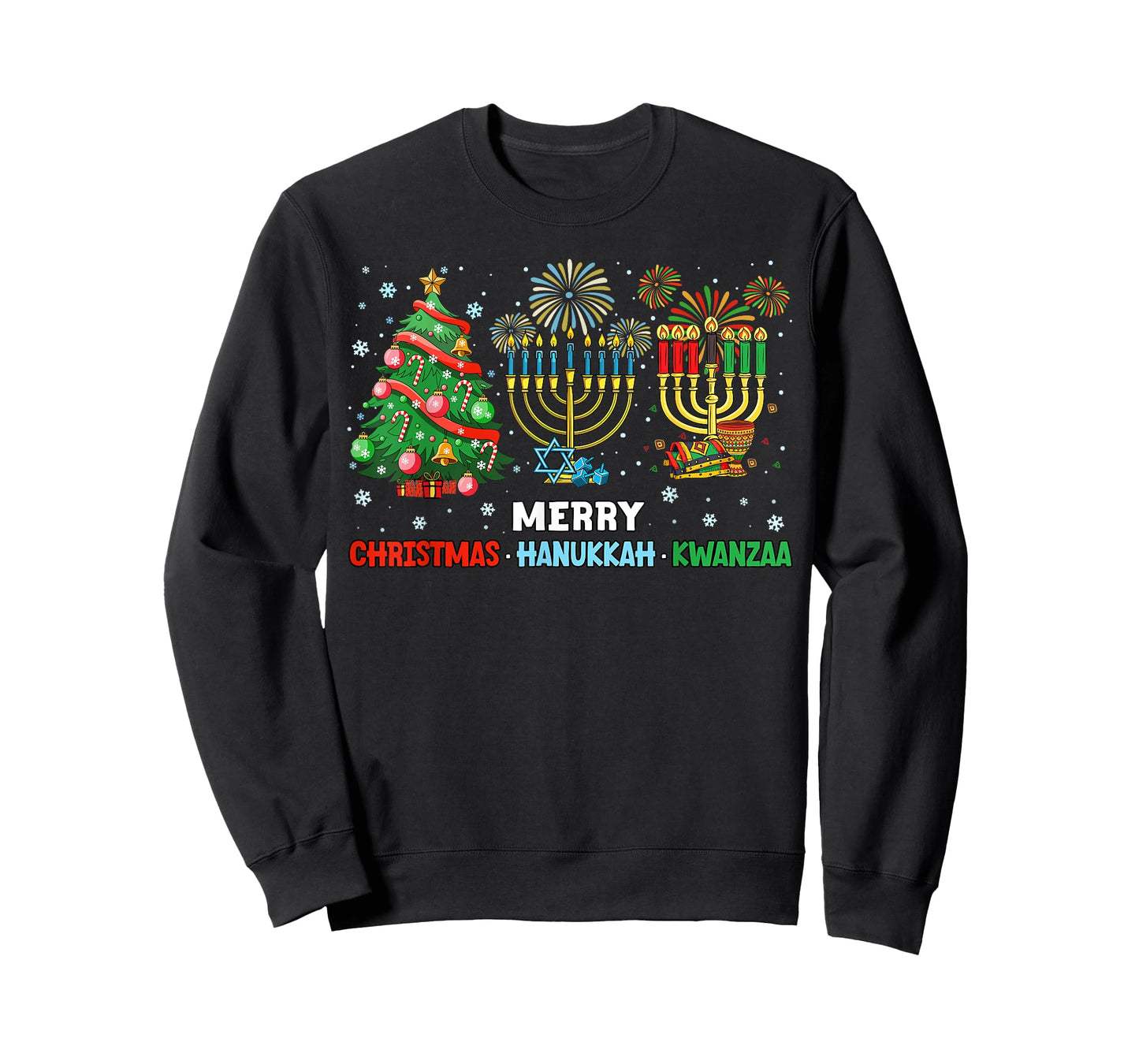 Christmas Hanukkah Kwanzaa Happy Holidays Matching Pajama T-Shirt