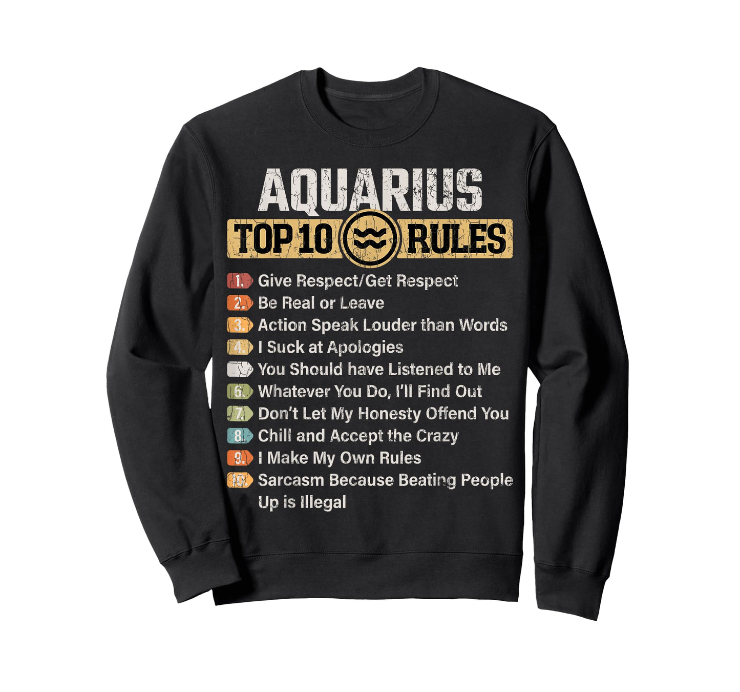 Zodiac Sign Funny Top 10 Rules Of Aquarius Graphic T-Shirt
