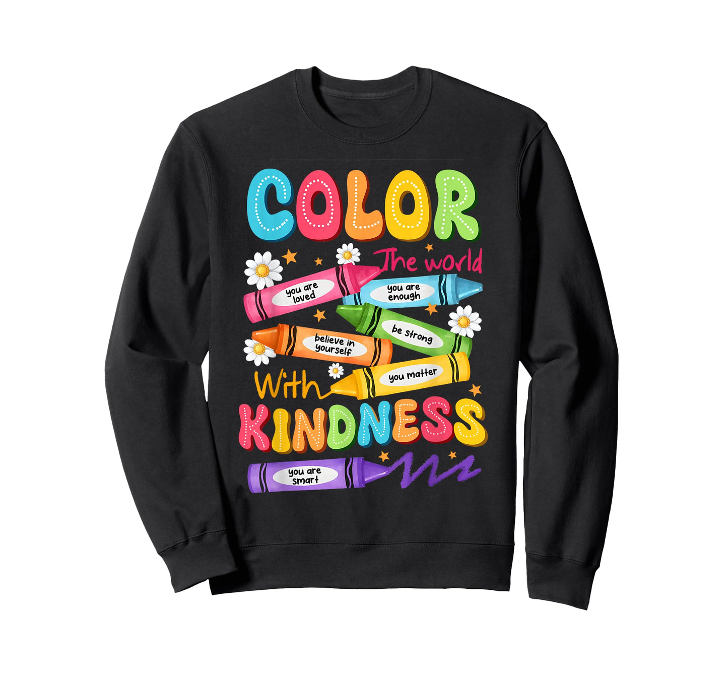 Color The World with Kindness Teachers Funny Back to School T-Shirt