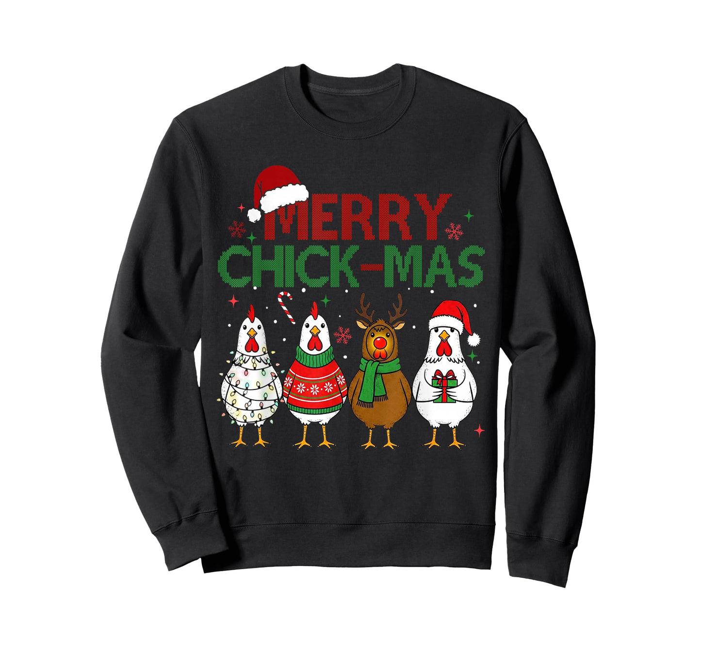Chicken Christmas Santa Hat Merry Chickmas Xmas Farm Animal T-Shirt