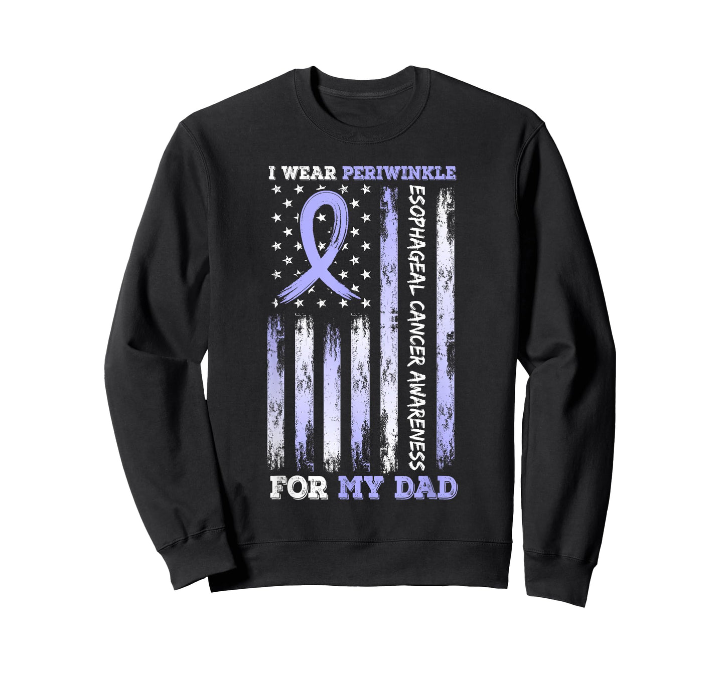 I Wear Periwinkle For My Dad USA Flag Ribbon Esophageal T-Shirt