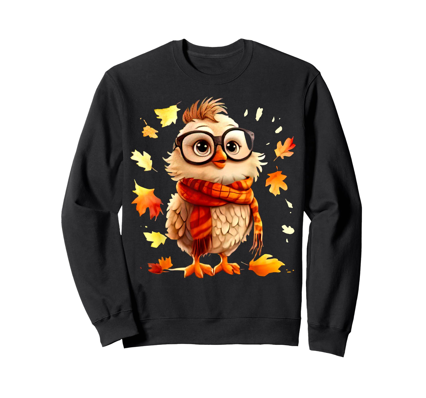 Cute Chick Fall Leaves Chicken Farm Animal Autumn T-Shirt