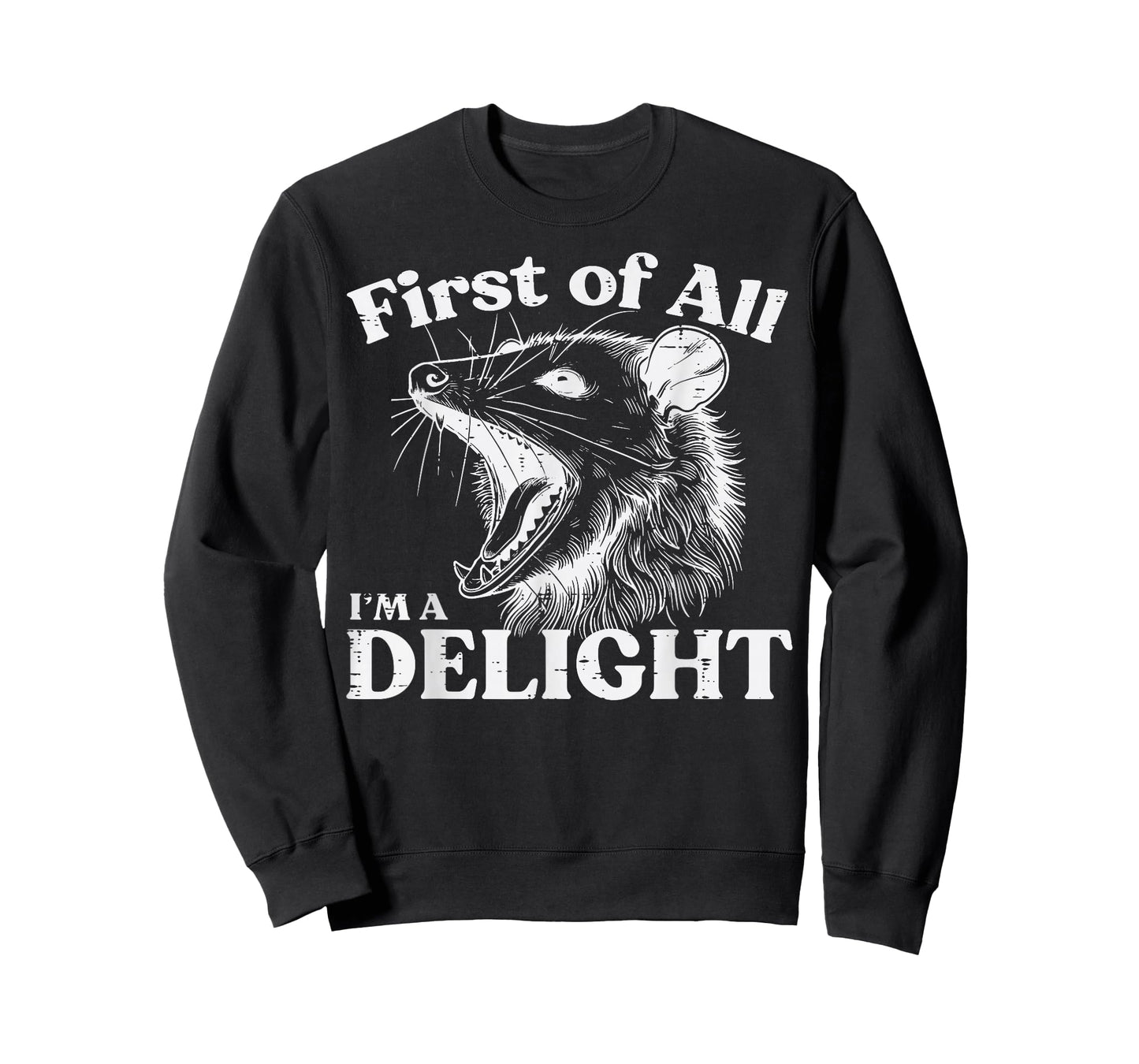 Opossum First Im A Delight Funny Possum Humor Men Women Kids T-Shirt