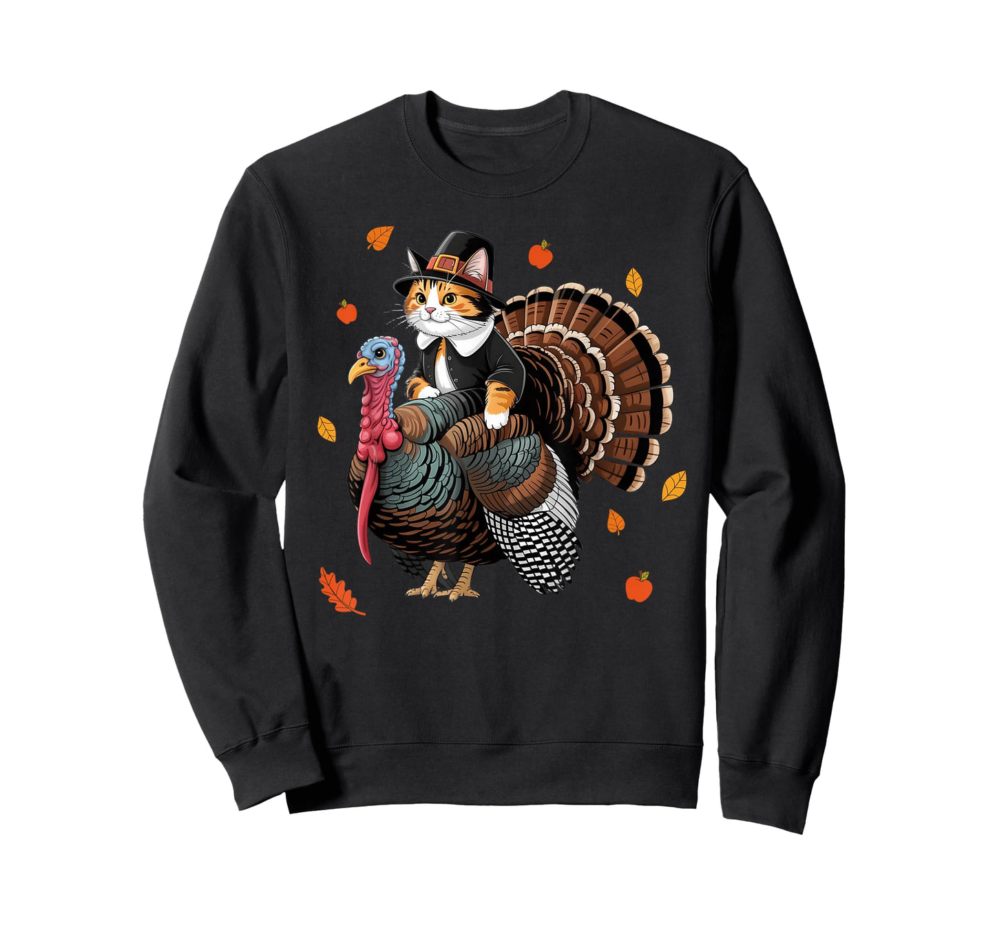 Cat Pilgrim Costume Thanksgiving Turkey Men Women Girls Kids T-Shirt