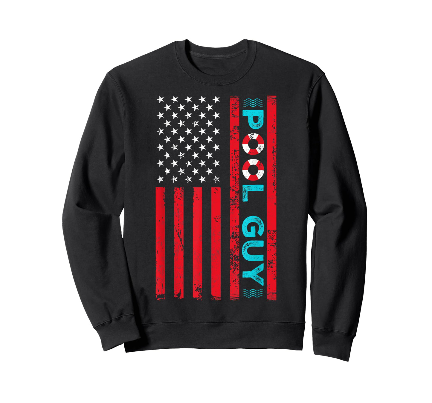 Pool Guy America Flag Maintenance Swimming Pool T-Shirt