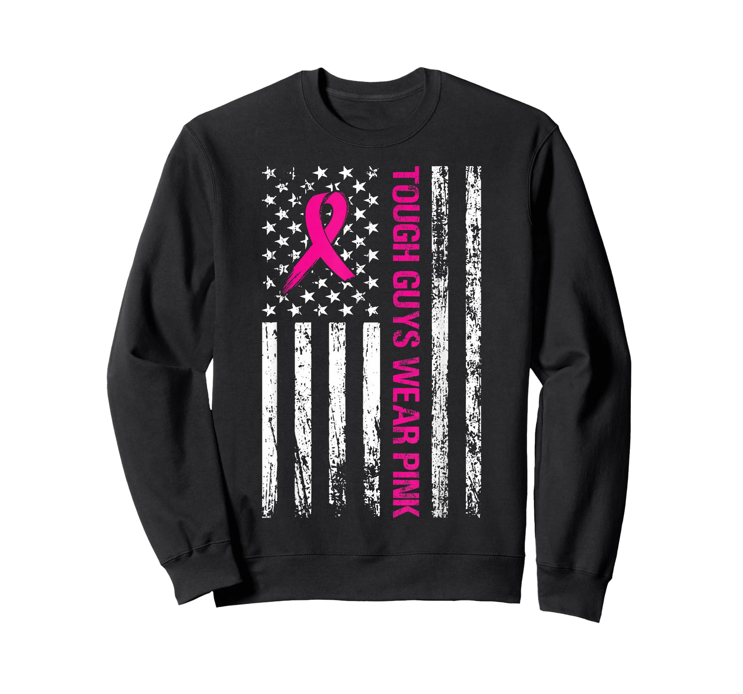 Tough Guys Wear Pink American Flag Support Cancer Survivors T-Shirt