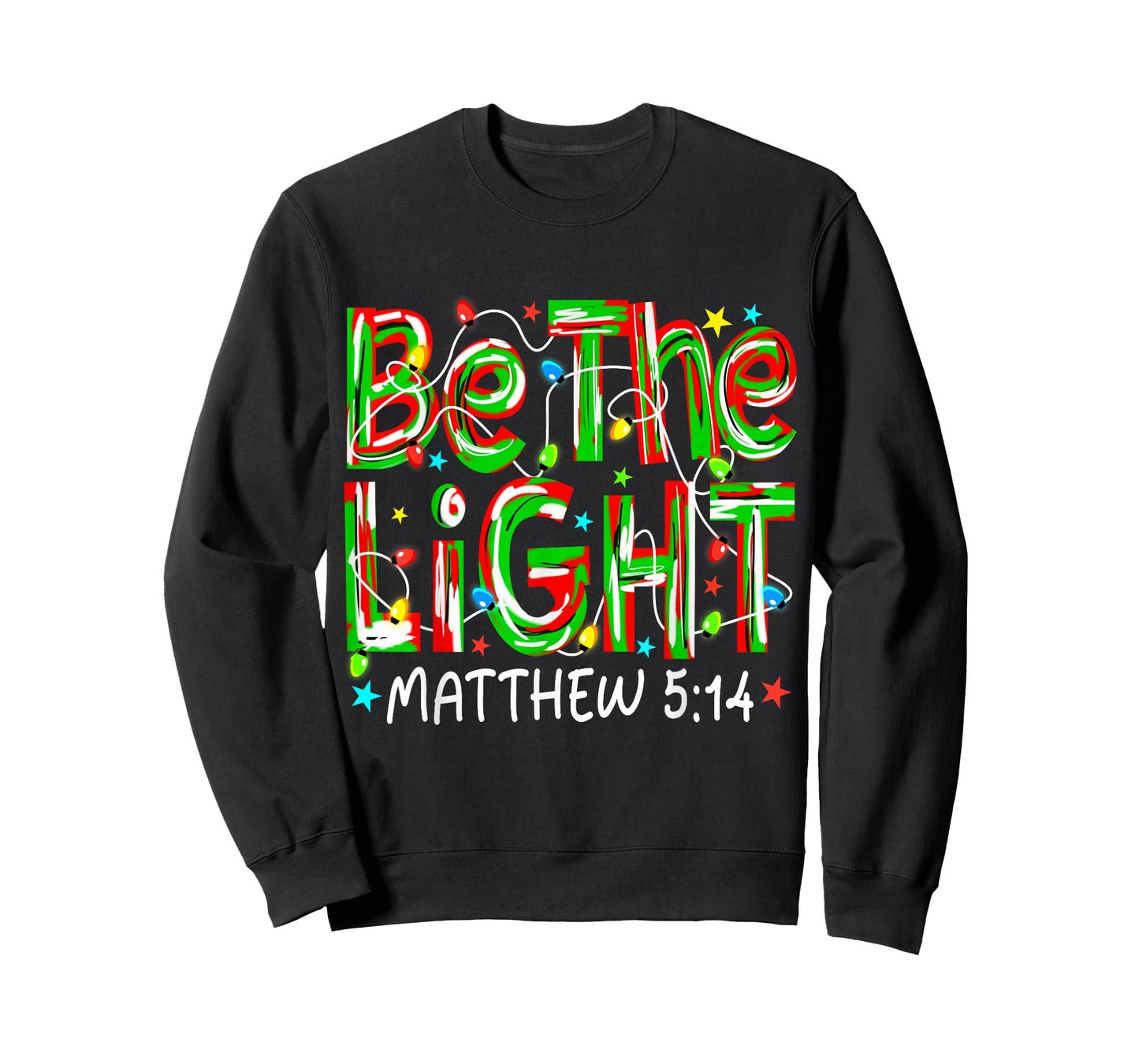 Be The Light Christian Christmas Preppy Women Men Pajamas T-Shirt