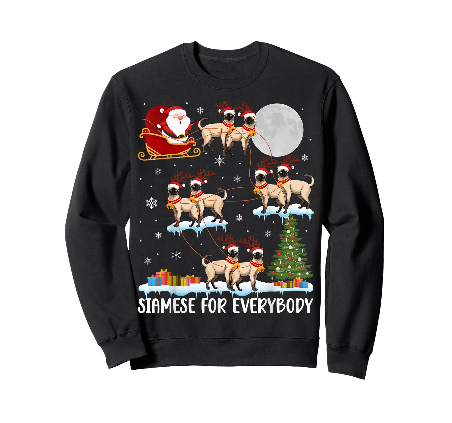 Siamese for Everybody Siamese Christmas Siamese Cat Xmas T-Shirt