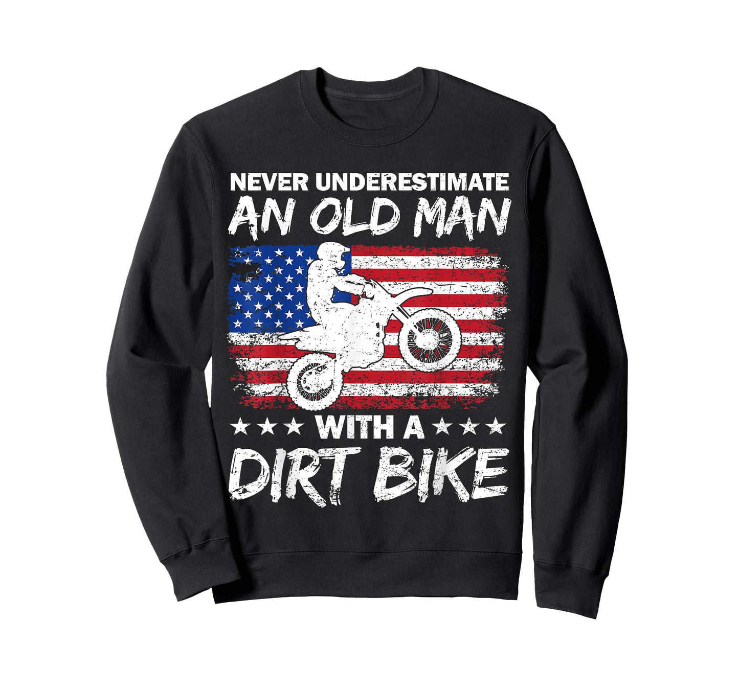 Mens Never Underestimate An Old Man With A Dirt Bike Motocross T-Shirt