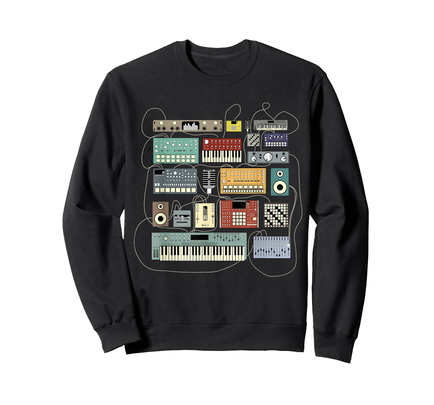 Electronic Musician Synthesizers and Drum Machine Dj T-Shirt
