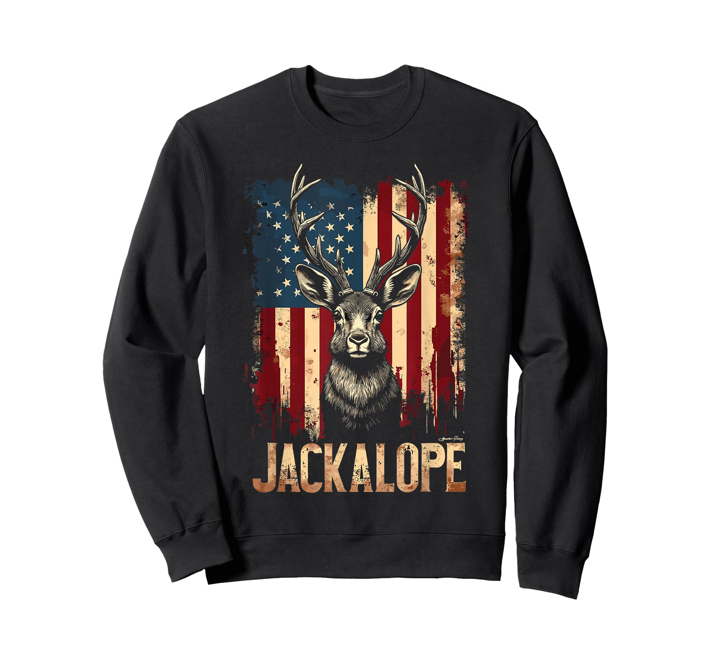 Jackalope American Flag Urban Wildlife T-Shirt