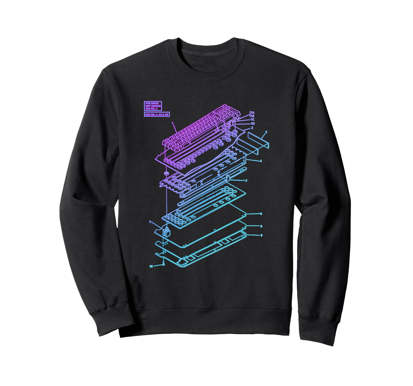All Things Geek by MCMA Mechanical Keyboard Patent Drawing Graphic Design Art T-Shirt