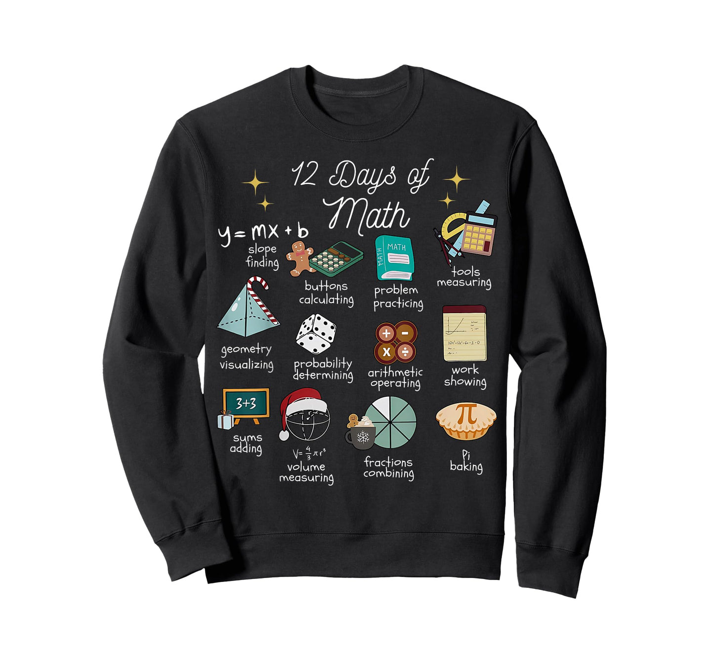 Christmas 12 Days of Math Math Teacher Xmas STEM STEMS T-Shirt