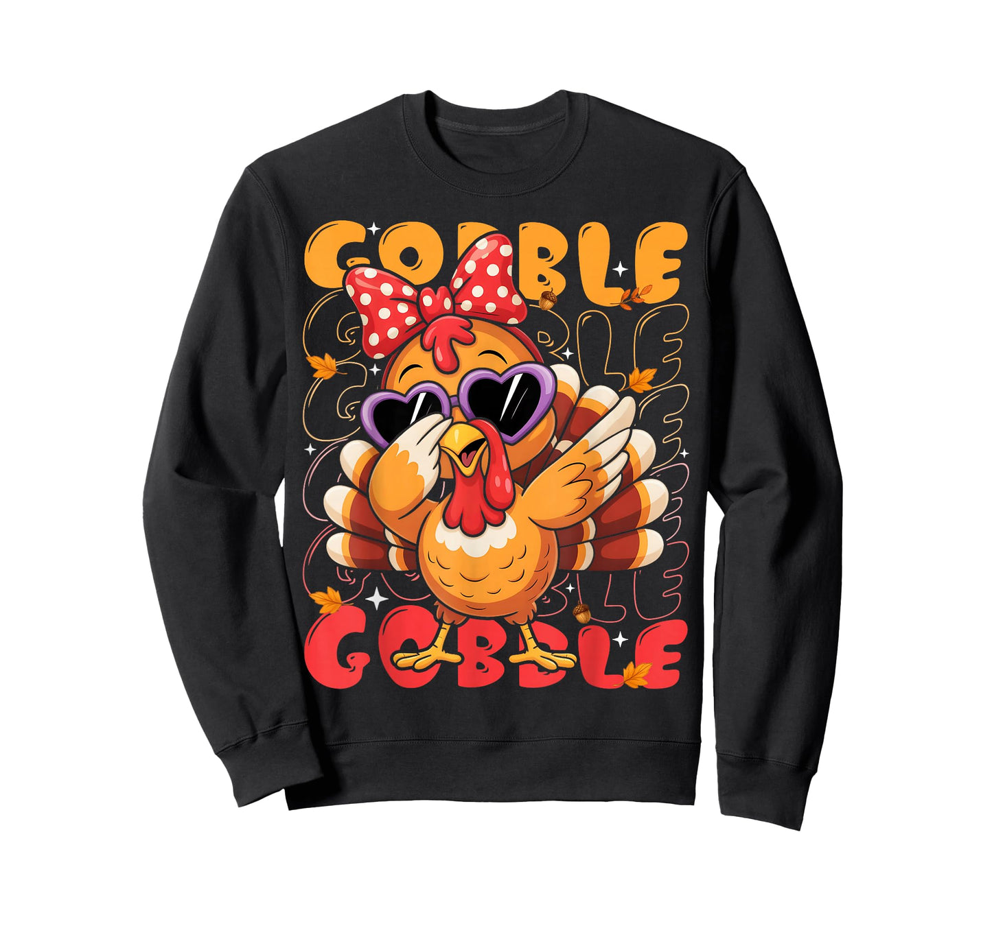 Cute Dabbing Turkey Gobble Thanksgiving Girls Womens Kids T-Shirt