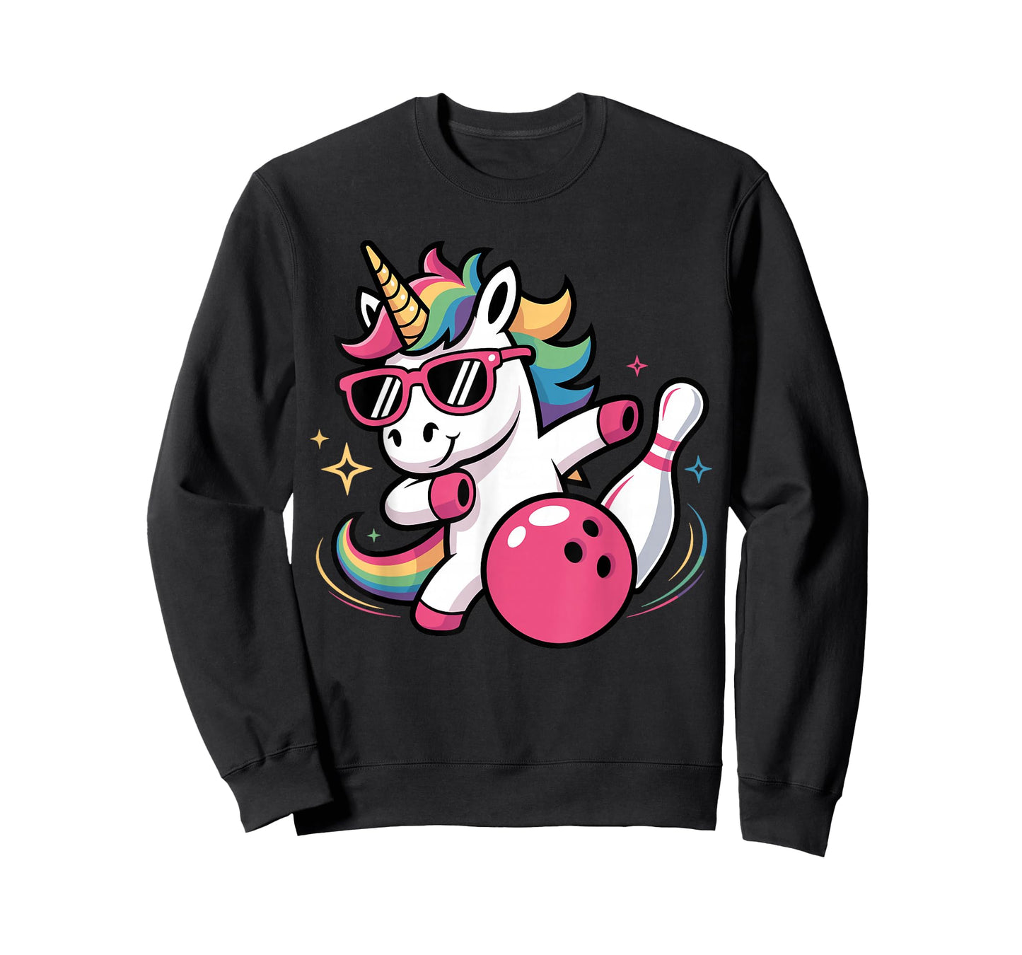 Kawaii Unicorn Dabbing Bowling Birthday Girls T-Shirt
