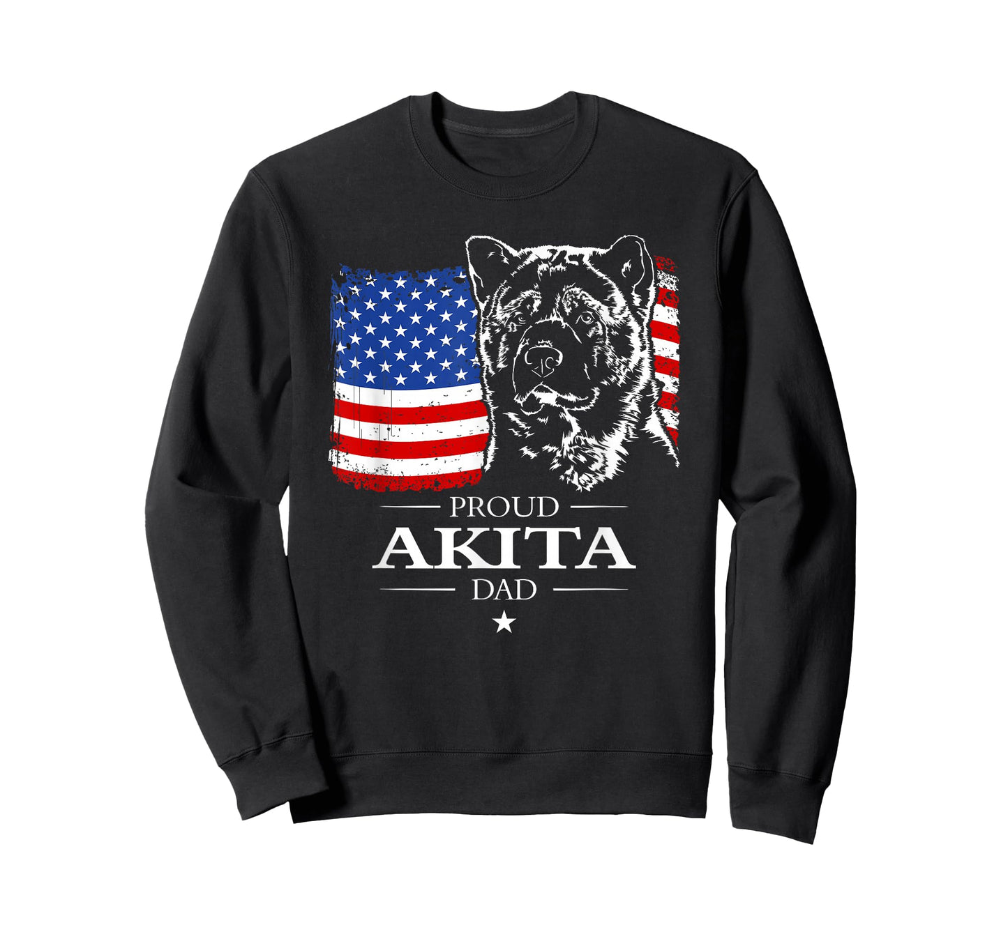 Funny Proud Akita Dad American Flag patriotic dog gift T-Shirt