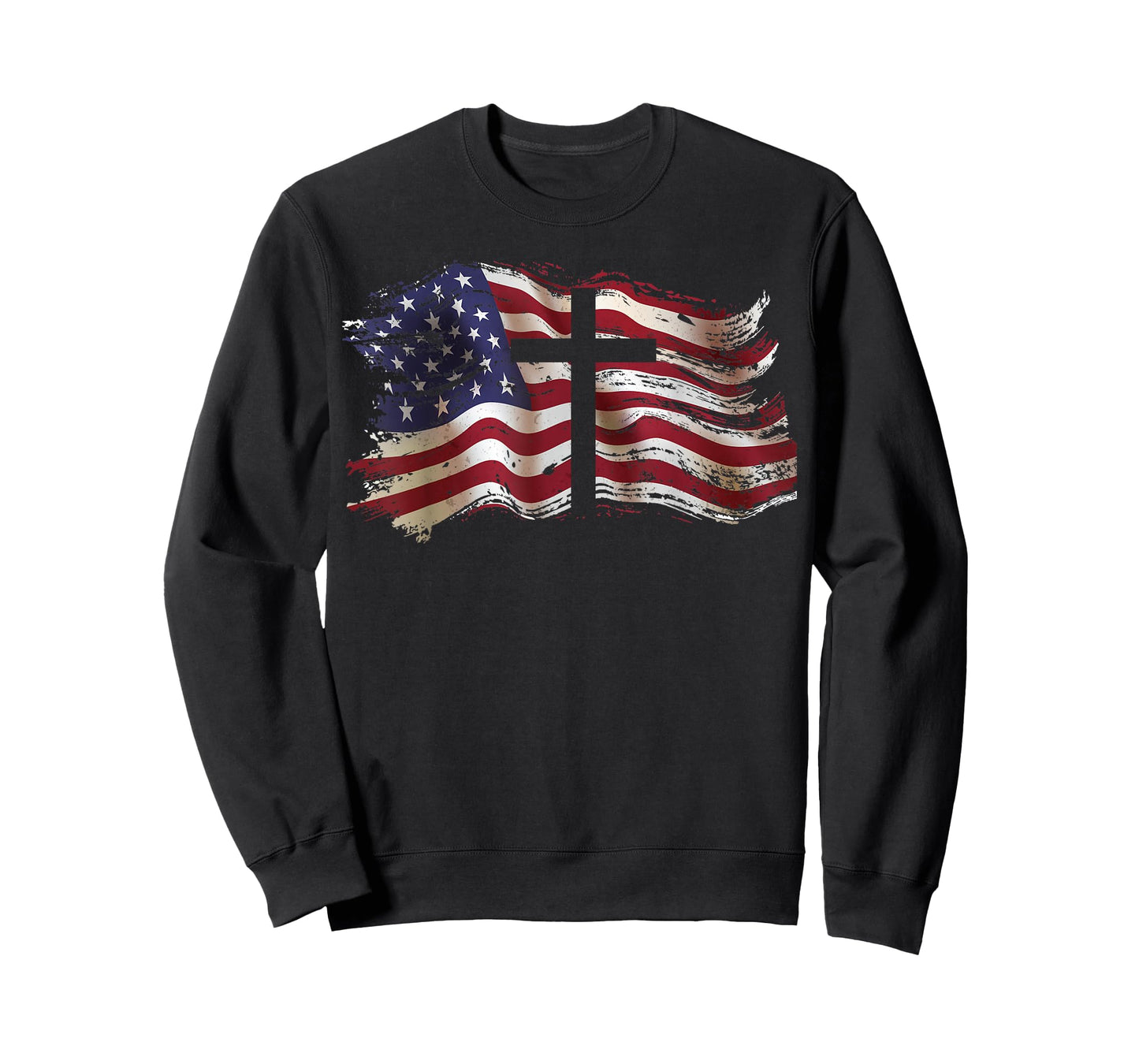 American Flag Cross for Patriotic USA Christians God Faith T-Shirt