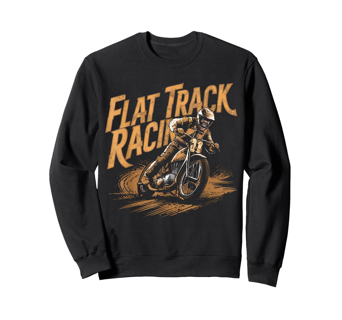 Flat Track Motorcycle Racing American Flag Speedway Dirt T-Shirt