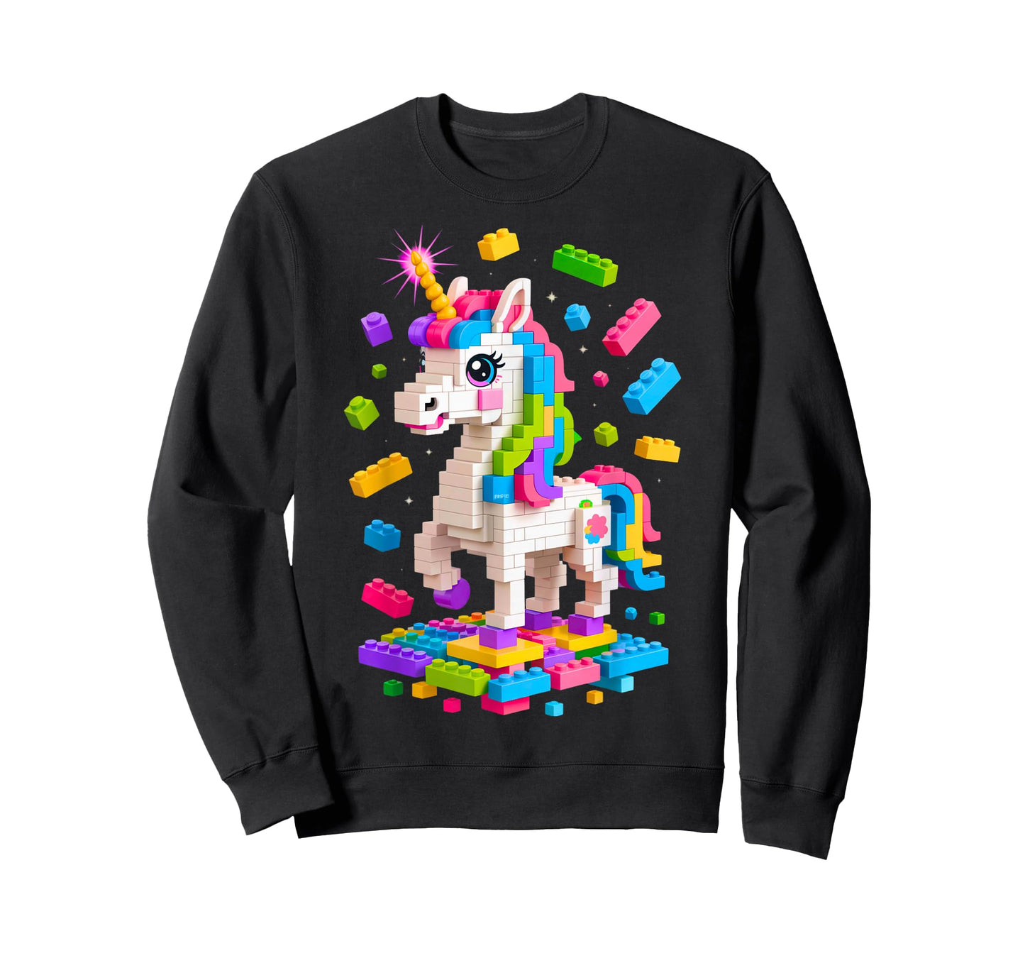 Unicorn Lover Master Builder Building Bricks Blocks Toy Kids T-Shirt