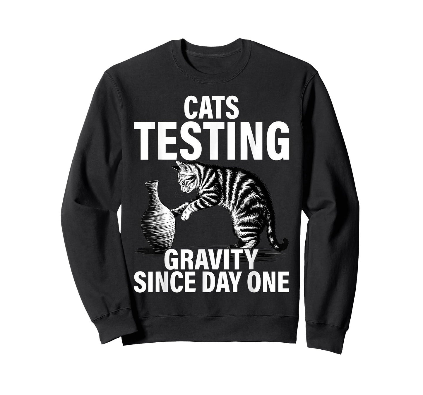 Funny Cat Physics Testing Gravity Since Day One, Math Joke T-Shirt