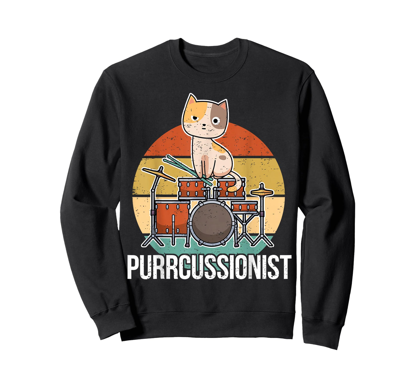 Funny Percussion Drummer Drumming Drums Saying I Kitten Cat T-Shirt