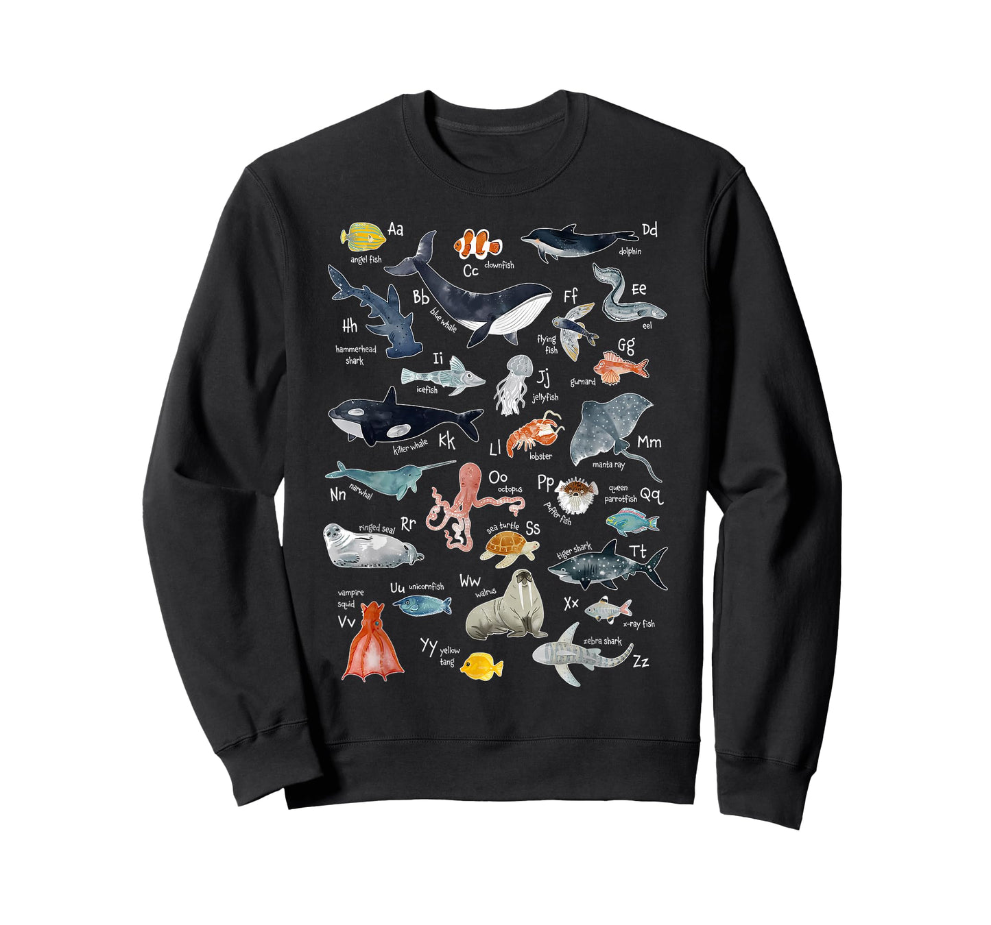 Sea Animals Alphabet Ocean Life Exploration Sea Creatures T-Shirt