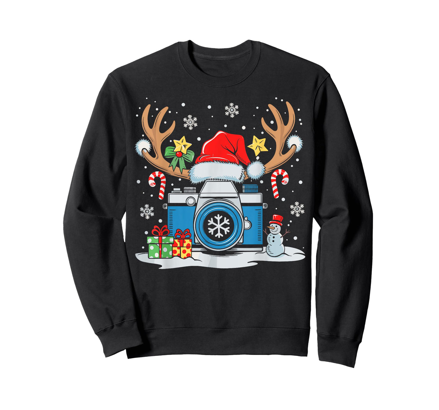 Xmas Photography Santa Hat Reindeer Photographer Christmas T-Shirt