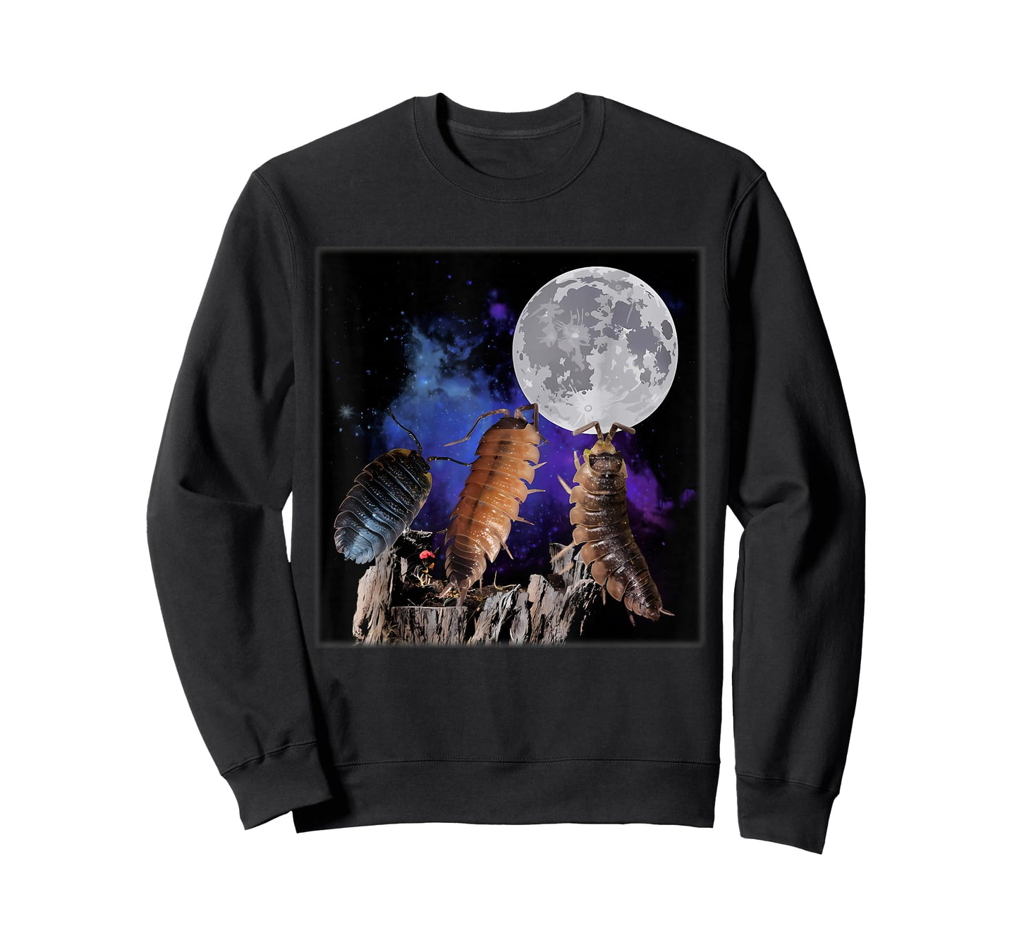 Vintage Three Isopods Howling at The Moon Insect Entomology T-Shirt