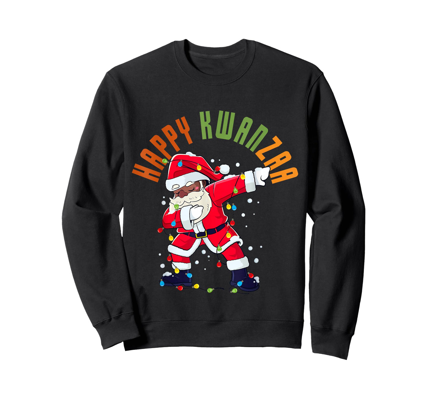 Happy Kwanzaa Black Christmas Funny Santa Dab Dance Men Boys T-Shirt