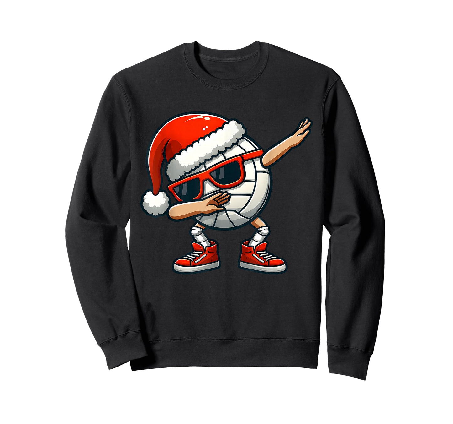 Volleyball Santa Hat Dabbing Funny Toddler Boys Christmas T-Shirt