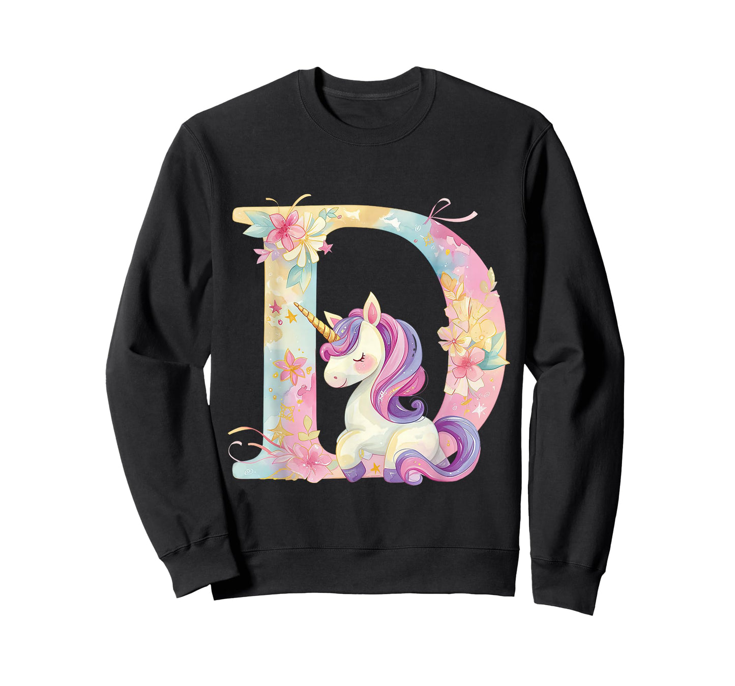 D Initial Letter Alphabet Unicorn Birthday Outfit Monogram D T-Shirt