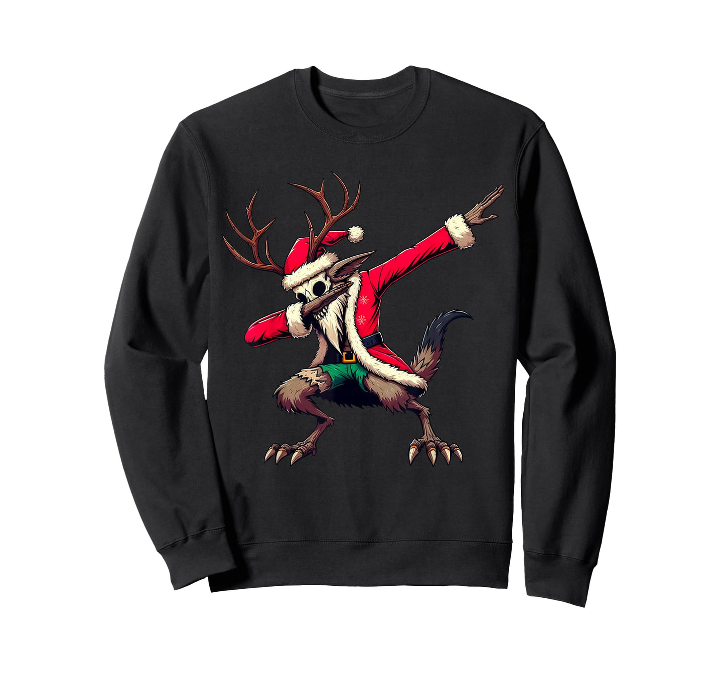 Funny Santa Wendigo Christmas Dabbing Cryptid cryptozoology T-Shirt