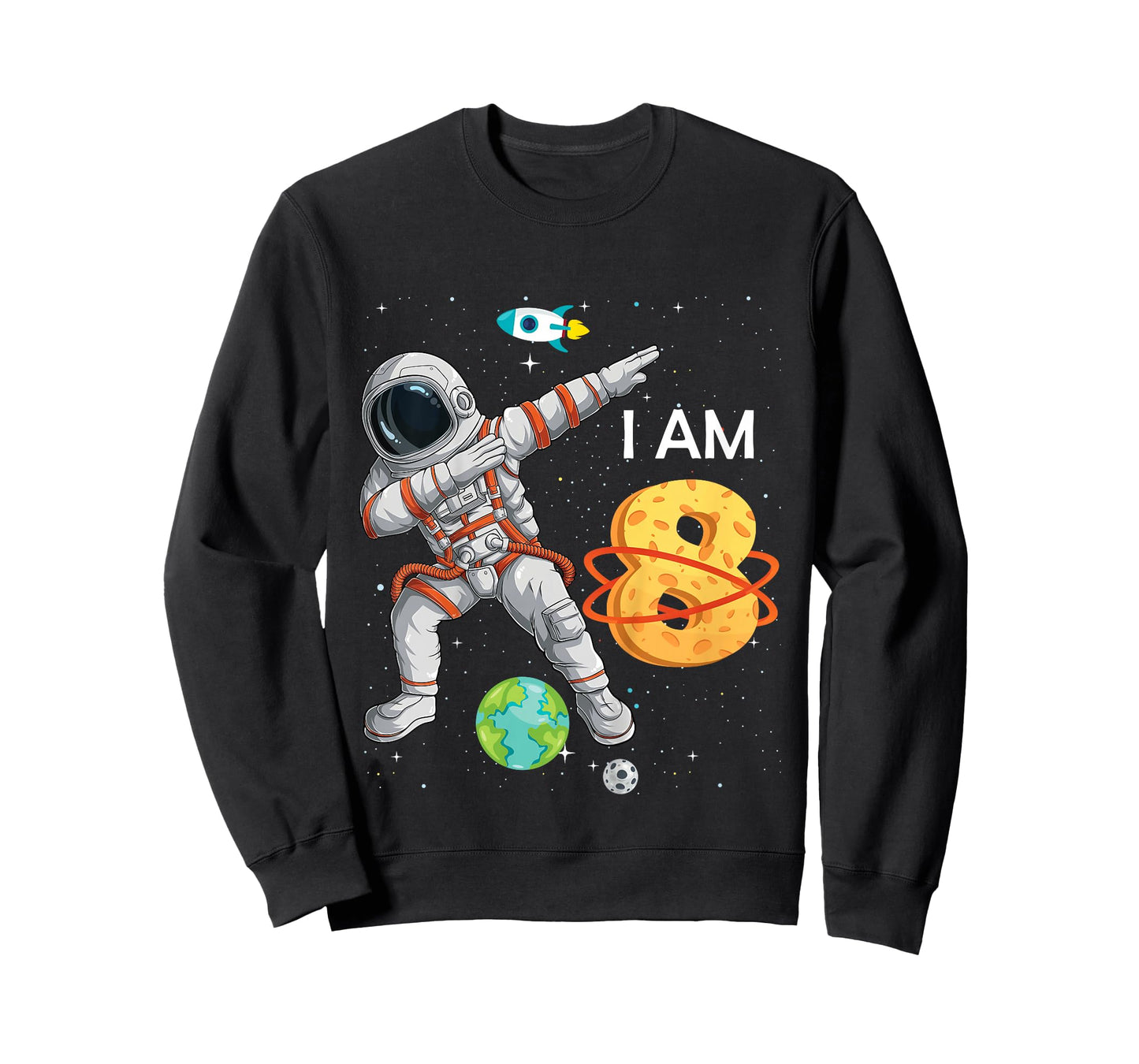 8 Years Old Birthday Boy Astronaut Space 8th B-Day T-Shirt