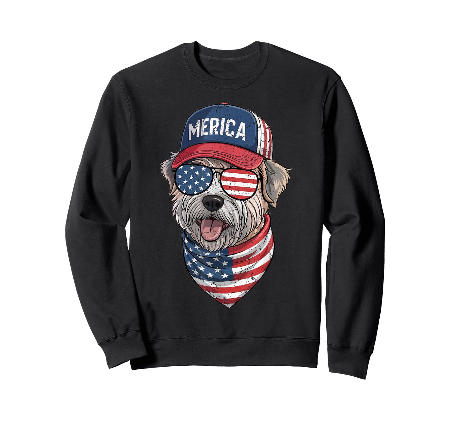 Wheaten Terrier 4th of July US American Flag Dog Patriotic Men Women Kids T-Shirt
