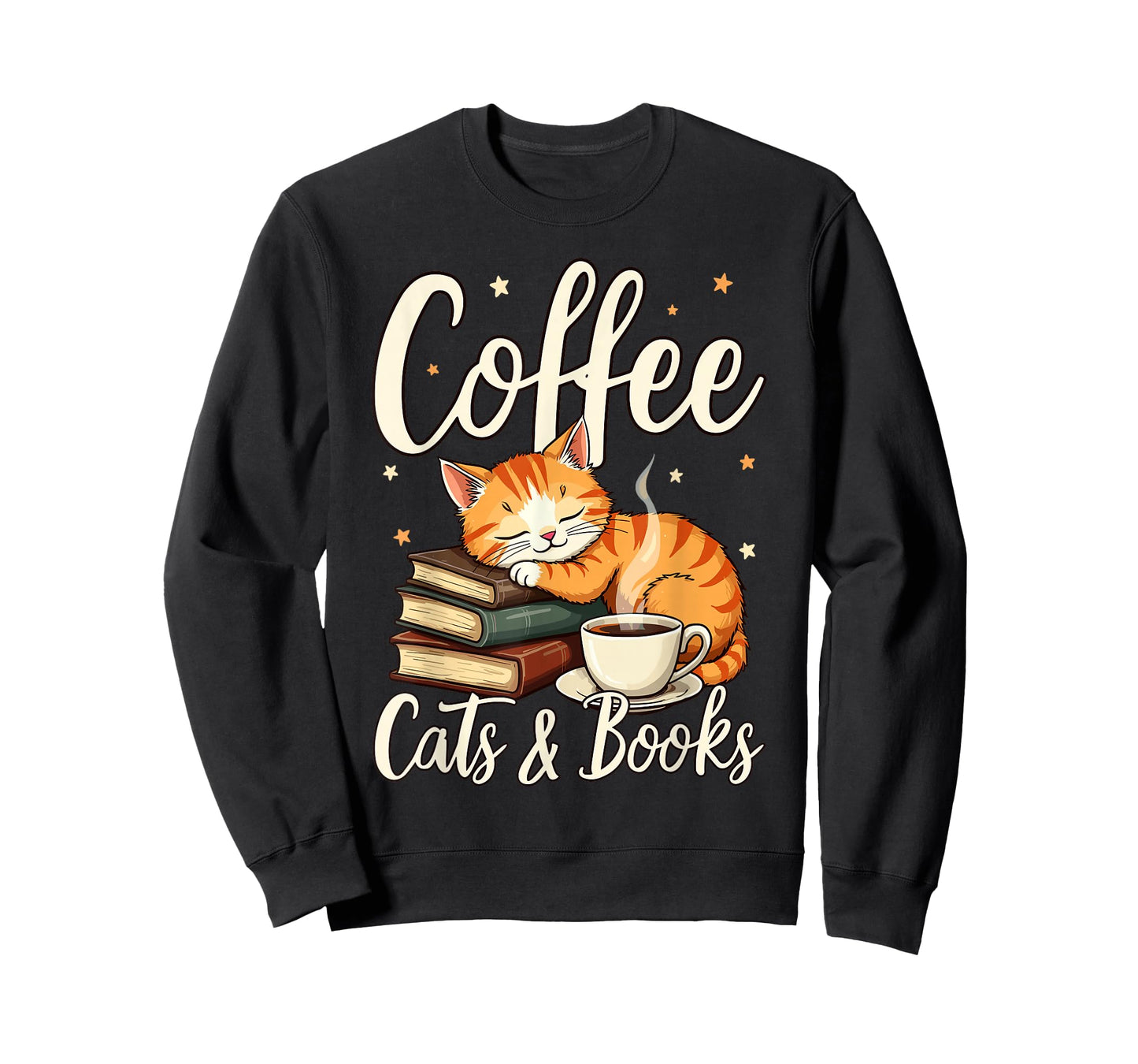 Coffee Cats And Books Lover, For Women & Men, Funny Coffee T-Shirt