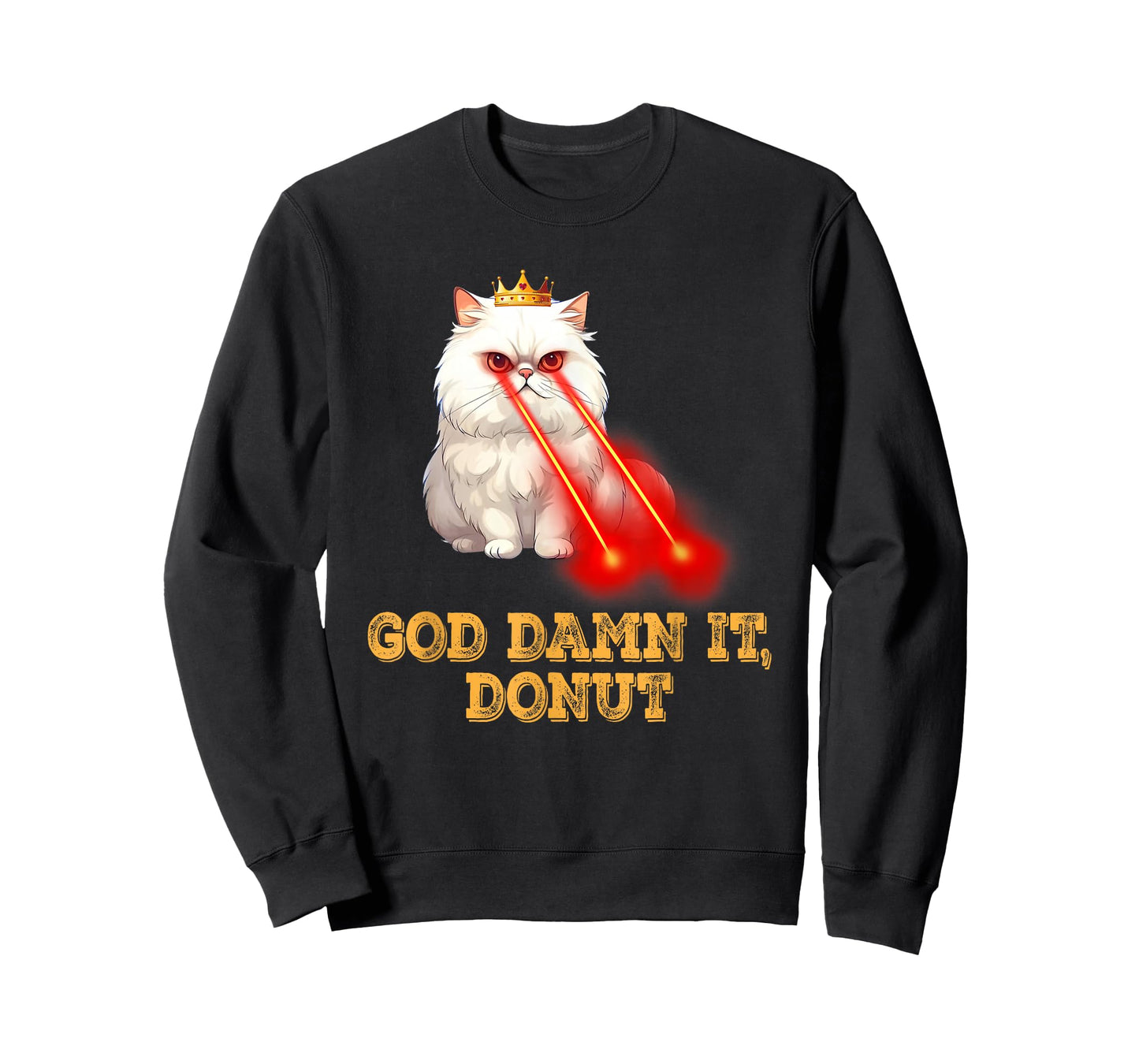 White Cat Princess God Damn It Donut Funny Meme Quote T-Shirt