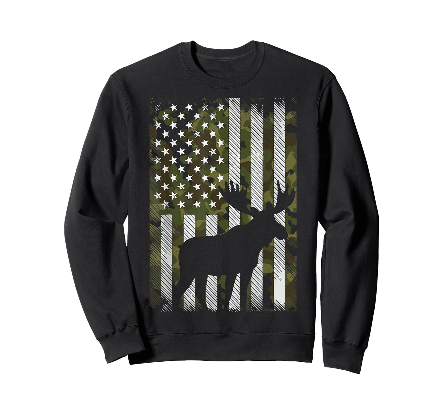 Moose USA Flag Alaska Wildlife T-Shirt