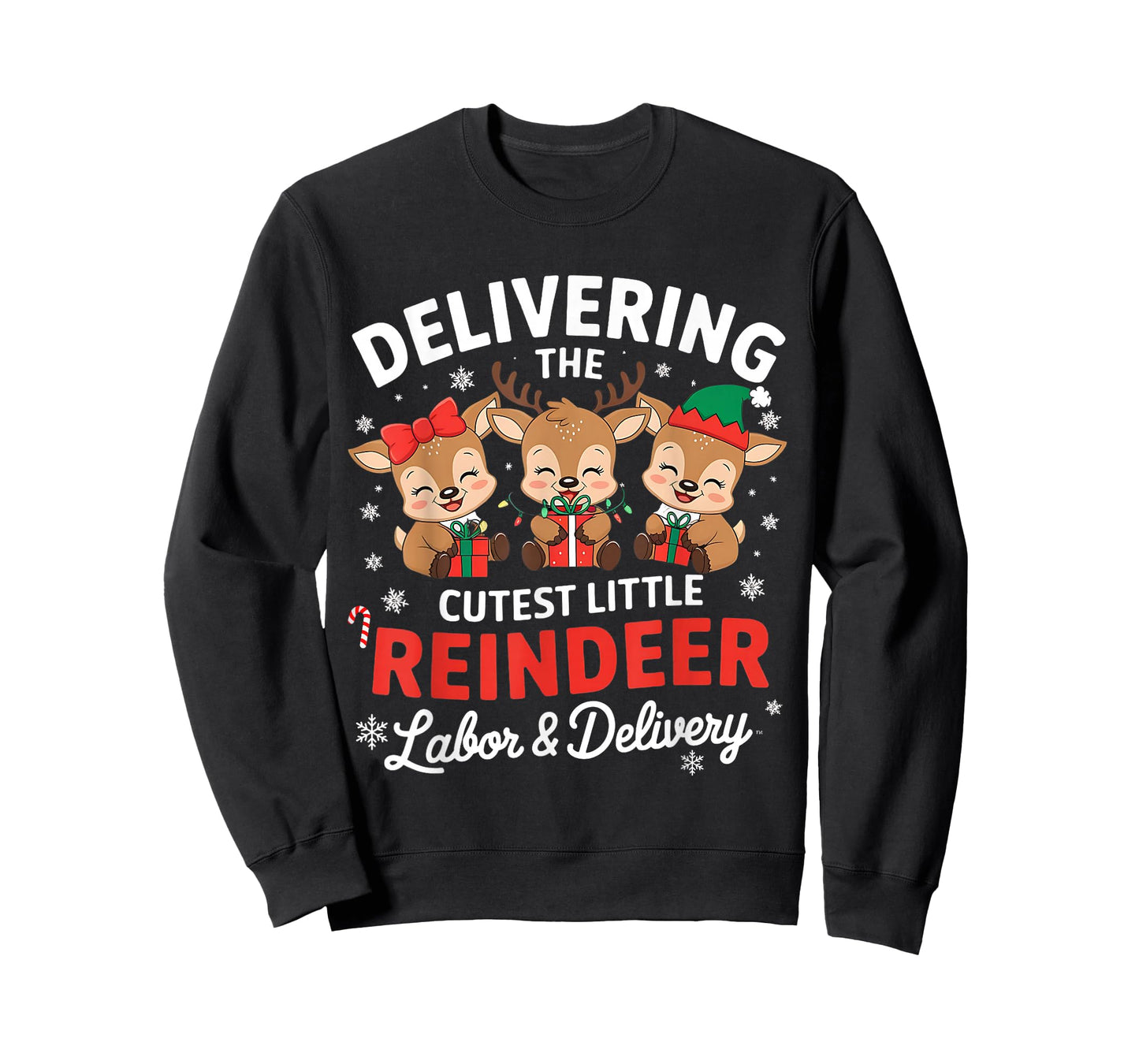 Christmas Delivering the Cutest Reindeer Labor and Delivery T-Shirt