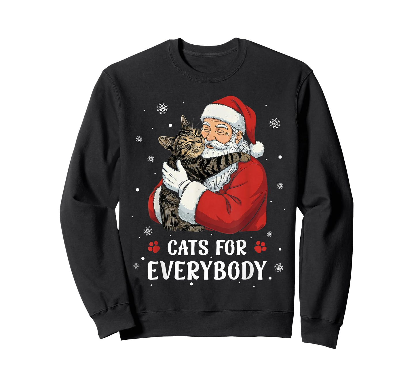 Cats for Everybody Santa Christmas Funny Cat Xmas Women Kids T-Shirt
