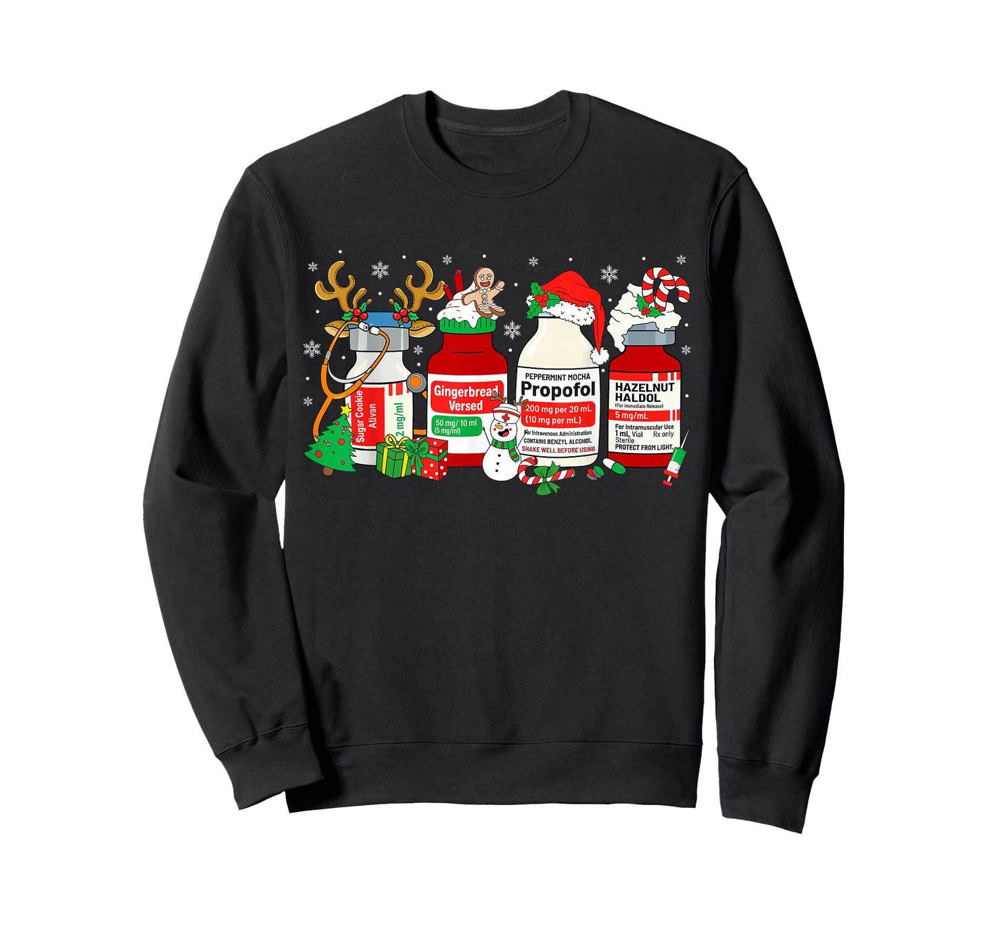 Christmas Nurse Peppermint Mocha Propofol ER ED ICU RN Nurse T-Shirt
