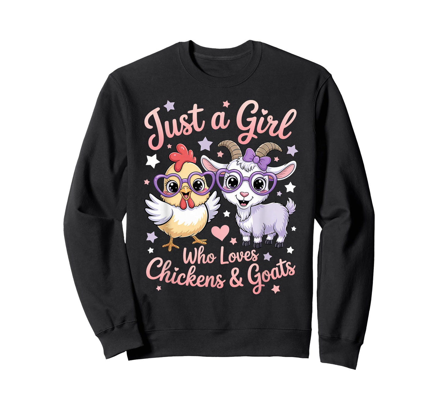Cute Just A Girl Who Loves Chickens and Goats Farming Farmer T-Shirt