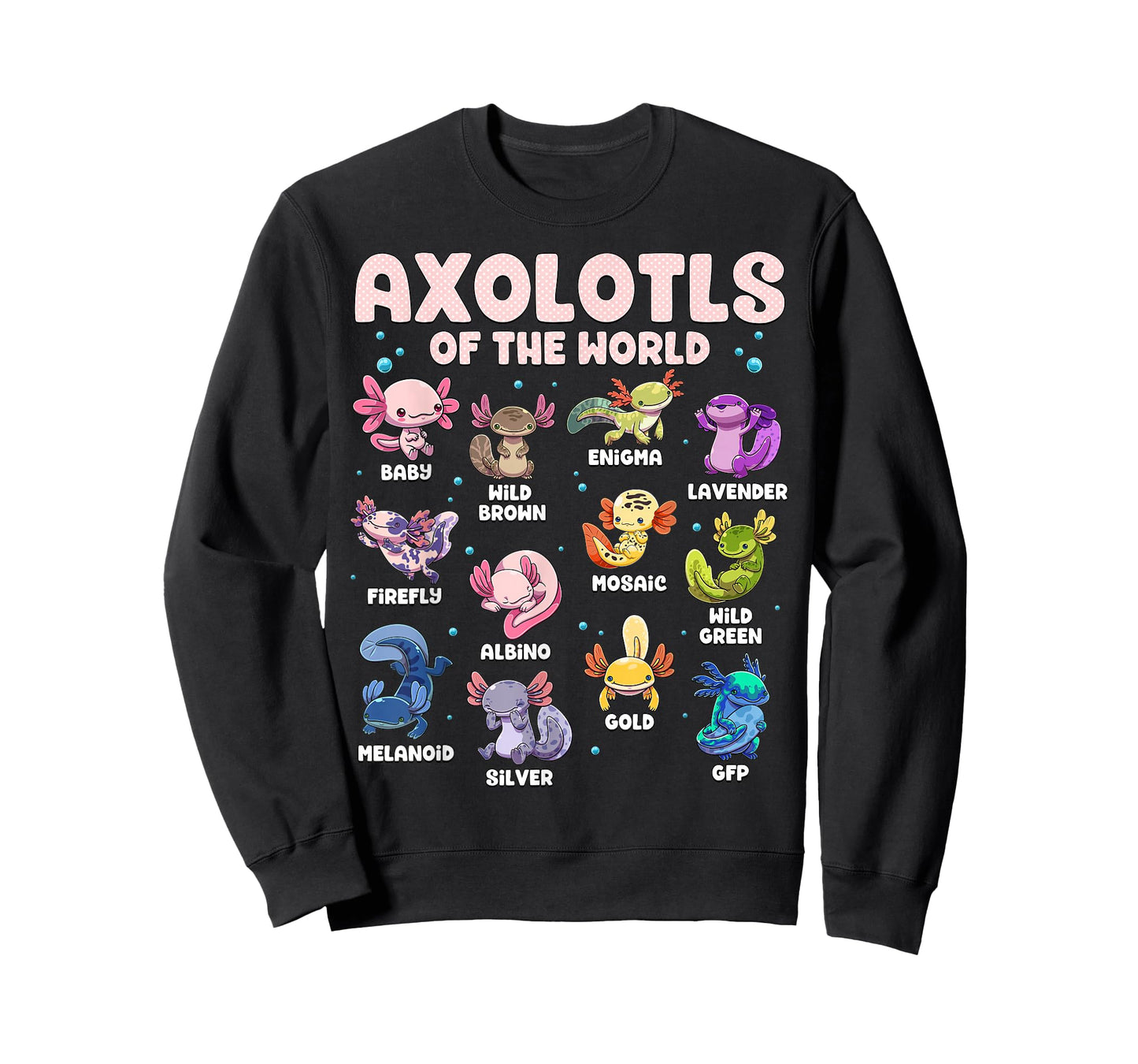 Axolotl Shirt Kawaii Axolotls of The World Types of Axolotls T-Shirt
