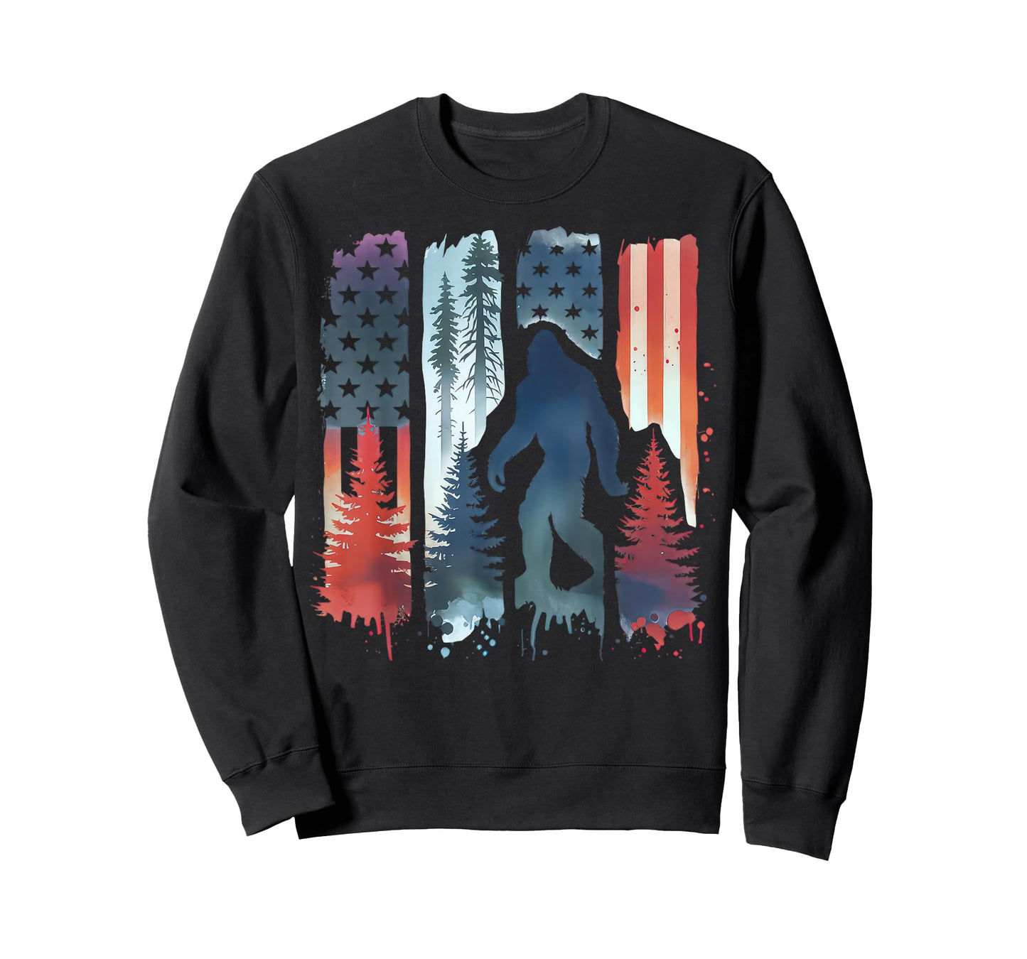 American Flag Bigfoot 4th Of July Patriotic Sasquatch T-Shirt