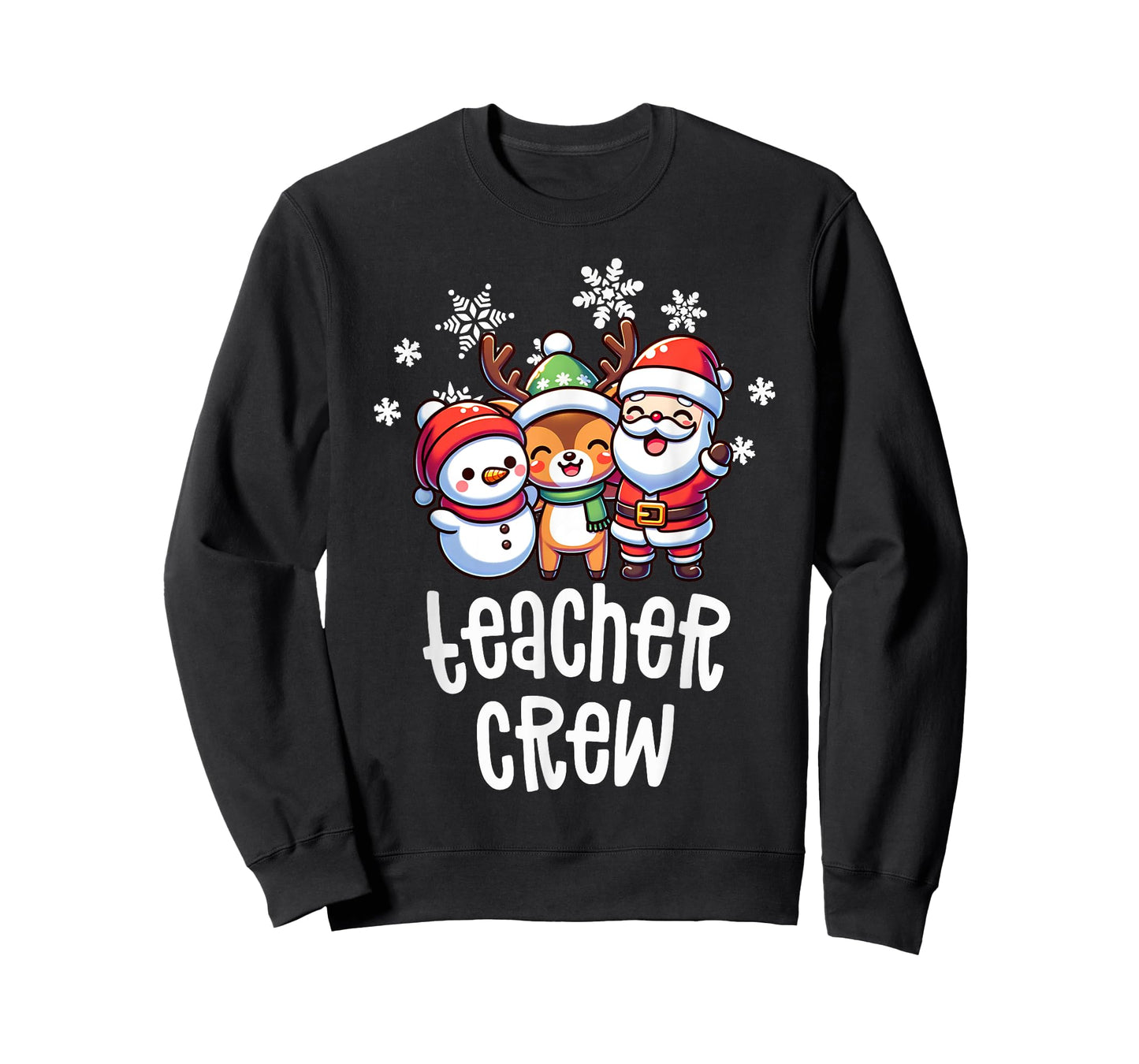 Christmas Teacher Crew Santa Snowman Holiday School Squad T-Shirt