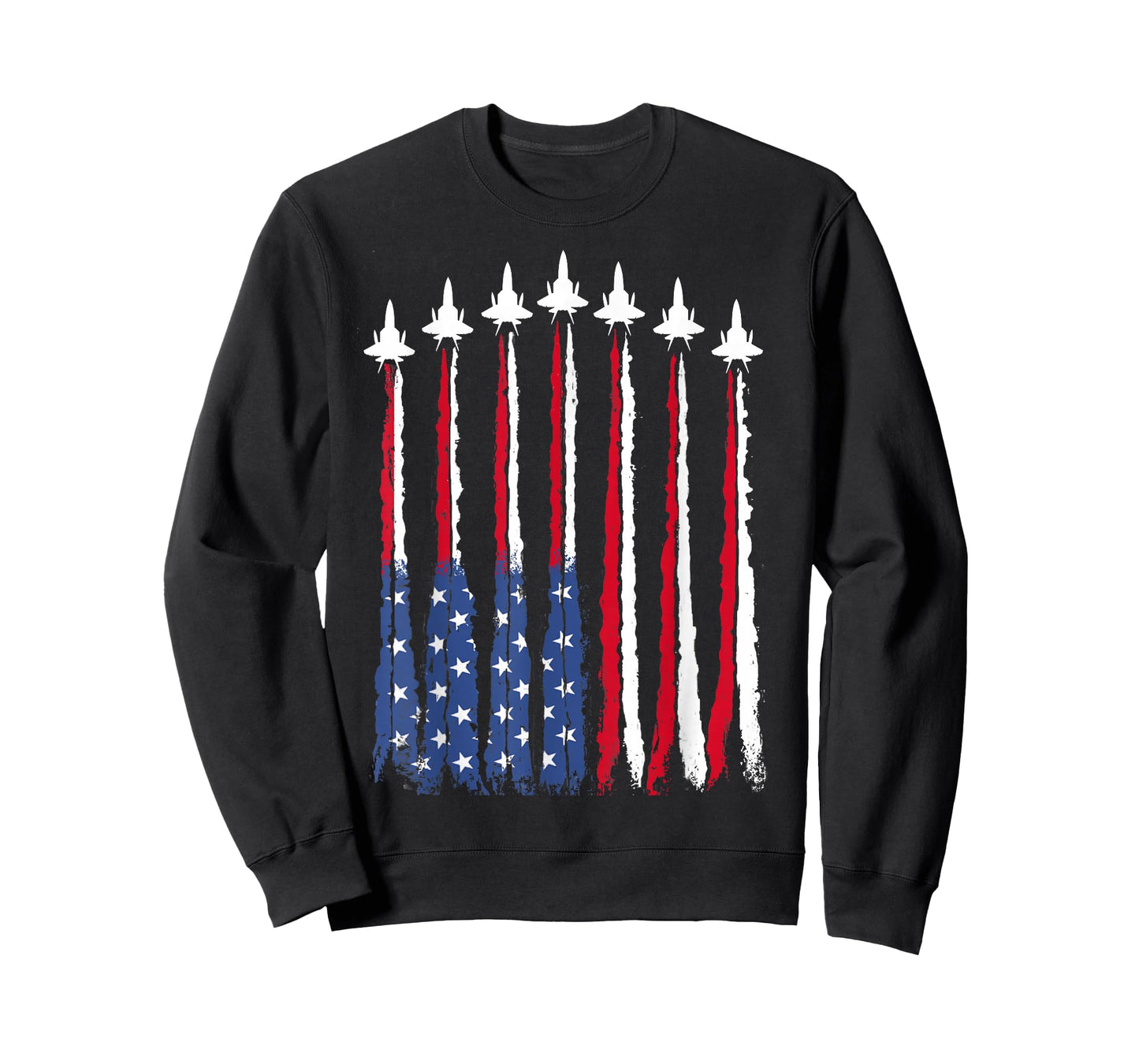 Patriotic Red White Blue USA Flag Fighter Jets 4th of July T-Shirt
