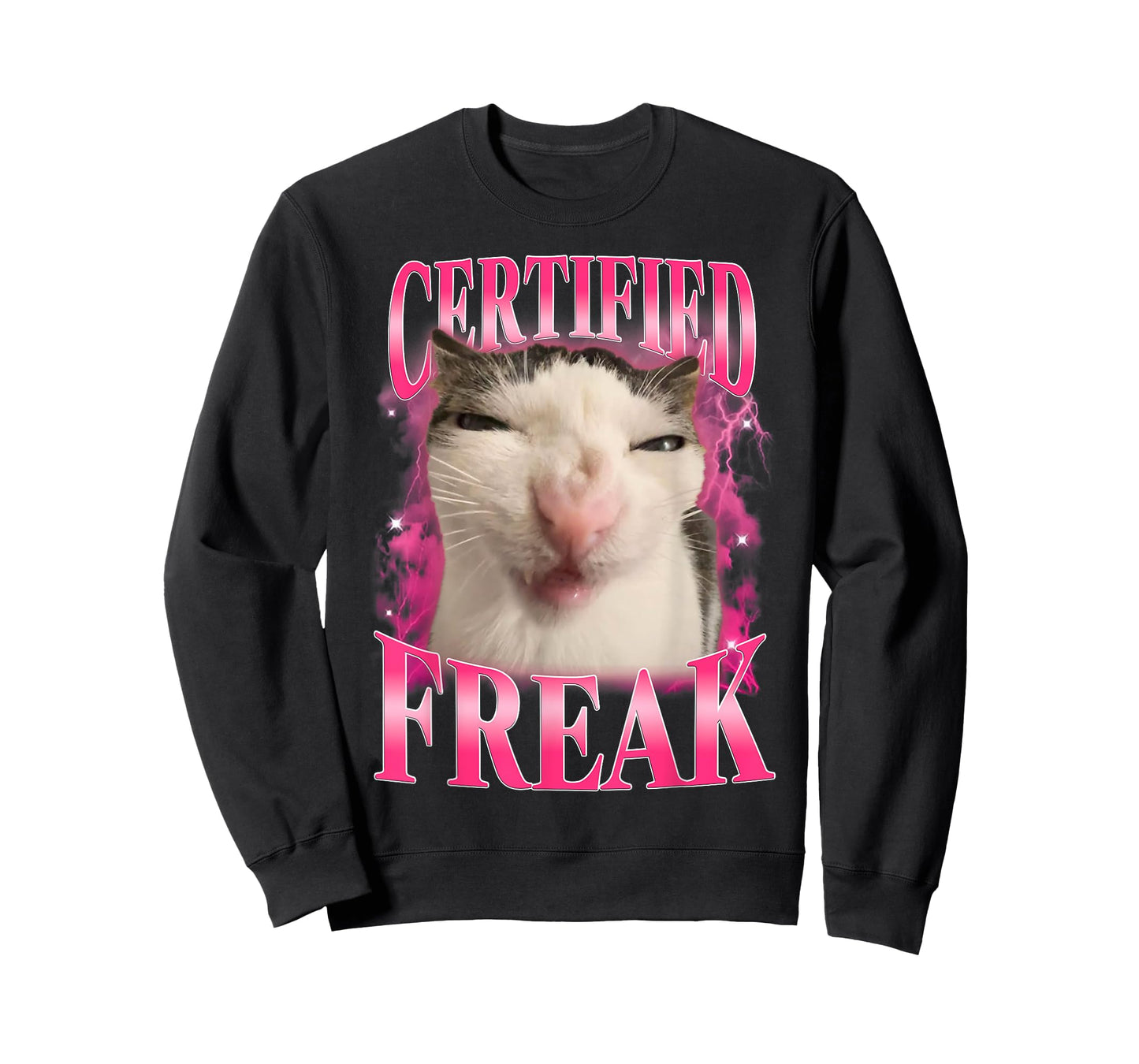 Certified Freak Eat Cement Cursed Cat Funny Cat Meme Humor T-Shirt