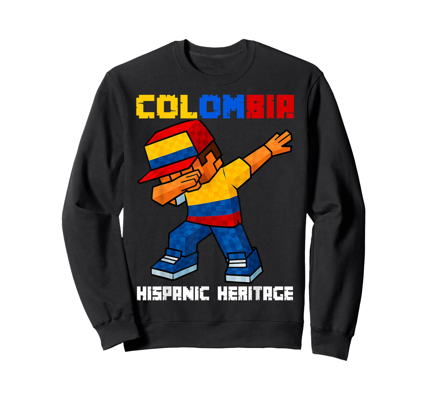 Colombia Dab Boy Game Pixel Hispanic Heritage Colombian Kids T-Shirt