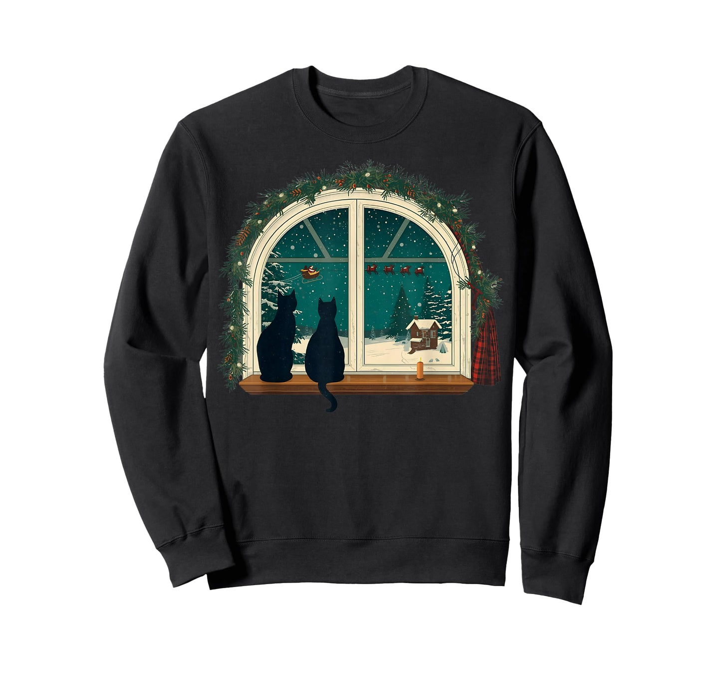 Vintage Cute Cat Christmas Costume Retro Cat T-Shirt